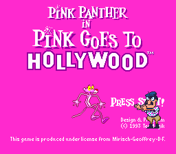 Pink Panther in Pink Goes to Hollywood (Japan) Title Screen